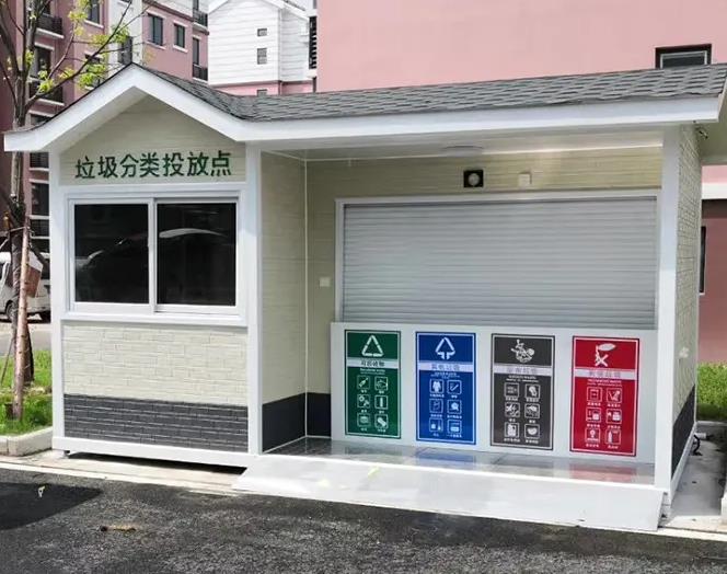 四色各不相同，鄭州智能垃圾分類房引導(dǎo)市民正確進(jìn)行垃圾分類和投放